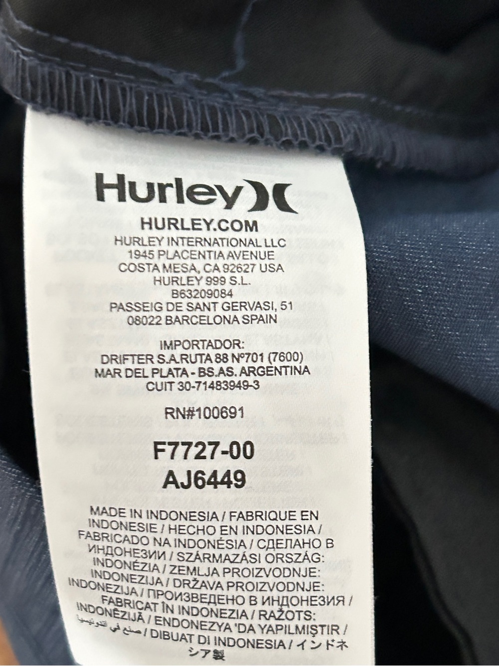 Hurley Shorts Mens 38 Blue Zipper Fly - Picture 5 of 13